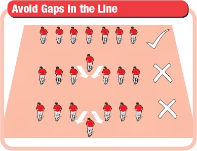 Rugby drill to get players moving forward as a line