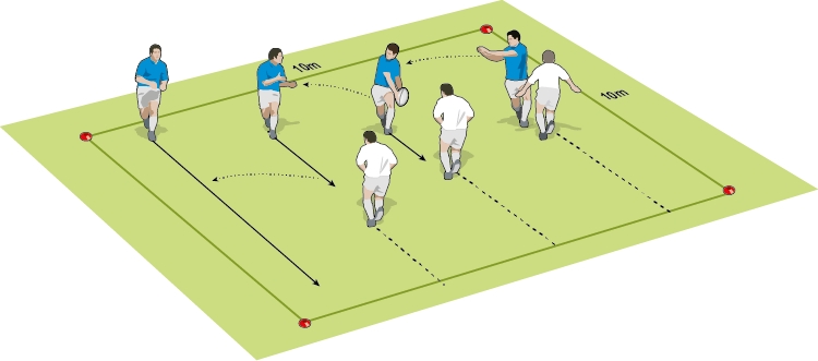 Pop, roll, down, up and gut Passing - Rugby Drills